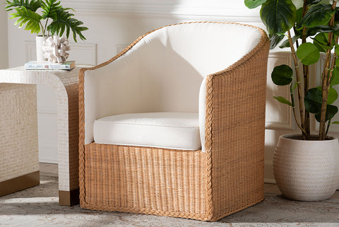 bali & pari Tessa Bohemian Light Honey Rattan Arm Chair