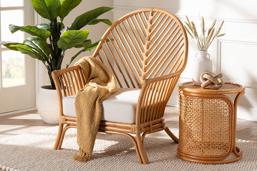bali & pari Lisabon Bohemian Light Honey Rattan Arm Chair