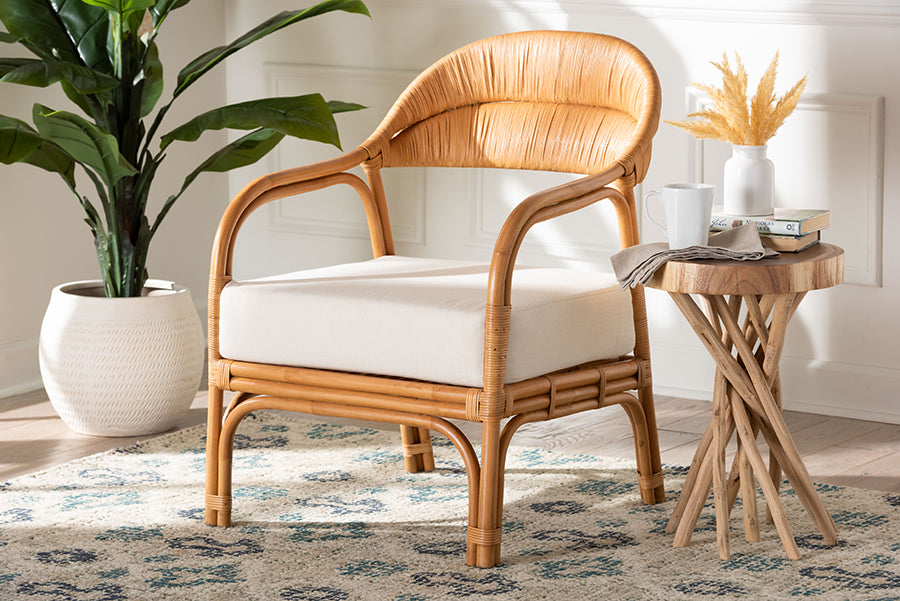 bali & pari Marisa Bohemian Light Honey Rattan Arm Chair
