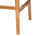 bali & pari Storsel Bohemian Natural Rattan and Teak Wood 2-Piece Bar Stool Set
