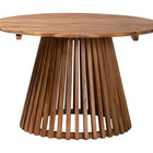 bali & pari Caribic Modern Slatted Acacia Wood Dining Table