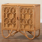 bali & pari Baylor Bohemian Light Honey Rattan Storage Cabinet