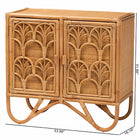 bali & pari Baylor Bohemian Light Honey Rattan Storage Cabinet