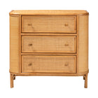 bali & pari Radenza Bohemian Light Honey Rattan 3-Drawer Storage Cabinet