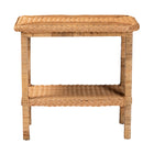 bali & pari Minahasa Bohemian Light Honey Braided Rattan Side Table