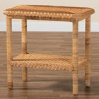 bali & pari Minahasa Bohemian Light Honey Braided Rattan Side Table