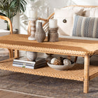 bali & pari Minahasa Bohemian Light Honey Braided Rattan Coffee Table