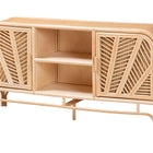 bali & pari Carabella Bohemian Natural Rattan 2-Door Storage Cabinet
