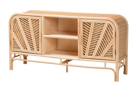 bali & pari Carabella Bohemian Natural Rattan 2-Door Storage Cabinet