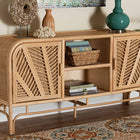 bali & pari Carabella Bohemian Natural Rattan 2-Door Storage Cabinet