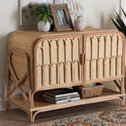 bali & pari Gitano Bohemian Natural Rattan 2-Door Storage Cabinet