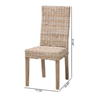 bali & pari Nevina Bohemian Grey Kubu Rattan and Mango Wood Dining Chair