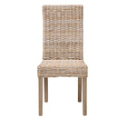 bali & pari Nevina Bohemian Grey Kubu Rattan and Mango Wood Dining Chair