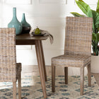 bali & pari Nevina Bohemian Grey Kubu Rattan and Mango Wood Dining Chair