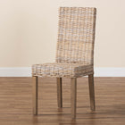 bali & pari Nevina Bohemian Grey Kubu Rattan and Mango Wood Dining Chair