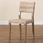 bali & pari Barossa Bohemian Grey Kubu Rattan and Mahogany Wood Dining Chair