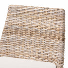 bali & pari Toby Modern Bohemian Grey Kubu Rattan and Rustic Taupe Finished Mahogany Wood Counter Stool