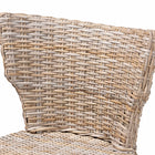 bali & pari Enver Modern Bohemian Grey Kubu Rattan and Mahogany Wood Counter Stool