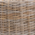 bali & pari Enver Modern Bohemian Grey Kubu Rattan and Mahogany Wood Counter Stool