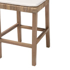 bali & pari Poltak Modern Bohemian Grey Natural Kubu Rattan and Mahogany Wood Counter Stool