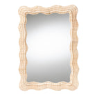 bali & pari Hasana Bohemian Natural Scallop Rattan Accent Wall Mirror