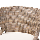 bali & pari Niesha Bohemian Grey Natural Kubu Rattan and Mahogany Wood Dining Chair