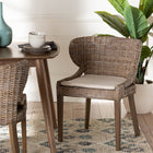 bali & pari Niesha Bohemian Grey Natural Kubu Rattan and Mahogany Wood Dining Chair
