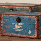 Baxton Studio Sabeen Vintage Parisian Faux Leather and Wood 2-Piece Storage Trunk Set