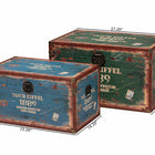 Baxton Studio Sabeen Vintage Parisian Faux Leather and Wood 2-Piece Storage Trunk Set