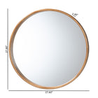 Baxton Studio Tazara Japandi Natural Round Accent Wall Mirror