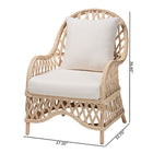bali & pari Florence Bohemian Ivory Braided Rattan Arm Chair