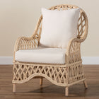 bali & pari Florence Bohemian Ivory Braided Rattan Arm Chair