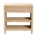 bali & pari Lanica Japandi Sun Bleached Rattan 2-Drawer Console Table