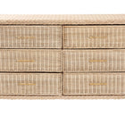 bali & pari Lanica Japandi Sun-Bleached Braided Rattan 6-Drawer Dresser