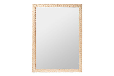 bali & pari Lanica Japandi Sun Bleached Rattan Wall Mirror