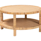 bali & pari Kalimantan Bohemian Light Honey Rattan and Mahogany Wood Coffee Table