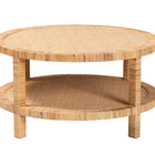 bali & pari Kalimantan Bohemian Light Honey Rattan and Mahogany Wood Coffee Table