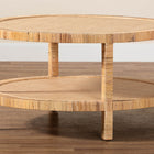 bali & pari Kalimantan Bohemian Light Honey Rattan and Mahogany Wood Coffee Table