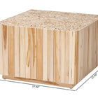 bali & pari Augusta Bohemian Natural Teak Wood Coffee Table with Unique Repurposed Wood Logs