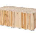 bali & pari Grayson Bohemian Natural Teak Wood Coffee Table with Unique Repurposed Wood Logs