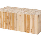 bali & pari Grayson Bohemian Natural Teak Wood Coffee Table with Unique Repurposed Wood Logs