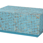 bali & pari Nitza Bohemian Blue Coconut Shell and Acacia Wood Coffee Table