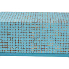 bali & pari Nitza Bohemian Blue Coconut Shell and Acacia Wood Coffee Table