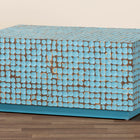 bali & pari Nitza Bohemian Blue Coconut Shell and Acacia Wood Coffee Table