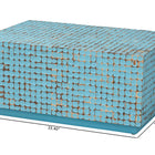 bali & pari Nitza Bohemian Blue Coconut Shell and Acacia Wood Coffee Table