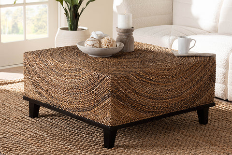 bali & pari Verino Bohemian Natural Seagrass Coffee Table