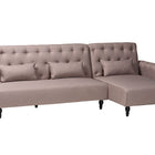 Baxton Studio Chesterfield Retro-Modern Clay Fabric Upholstered Convertible Sleeper Sofa
