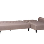 Baxton Studio Chesterfield Retro-Modern Clay Fabric Upholstered Convertible Sleeper Sofa
