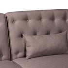 Baxton Studio Chesterfield Retro-Modern Clay Fabric Upholstered Convertible Sleeper Sofa