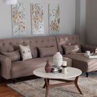Baxton Studio Chesterfield Retro-Modern Clay Fabric Upholstered Convertible Sleeper Sofa